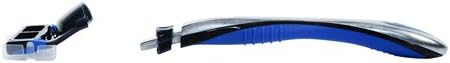 Vitry 5 Blade Men's Razor Blue 5 Blades Swivel Head Lubricating Strip with Aloe Vera
