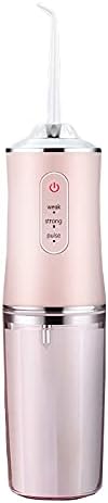 Electric Wireless Water flosser with 3 Modes and 4 nozzles for Cleaning and Using Water flosser Portable Dental flosser Rechargeable Oral Stone Traveling Adult(Pink)