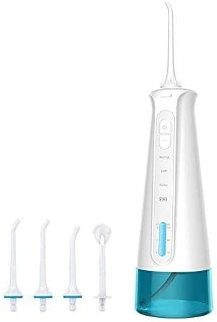 WEedsy Portable Dental Oral Irrigator with 3 Modes 6 Replaceable Jet Tips Rechargeable Waterproof Teeth Cleaner for Home and Travel -300ml Detachable Reservoir (Color : White) (Color : White)