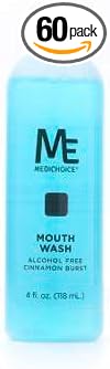 MediChoice Mouthwash Oral Care Alcohol Free Cinnamon Burst Flavor 4 Ounce (Case of 60)