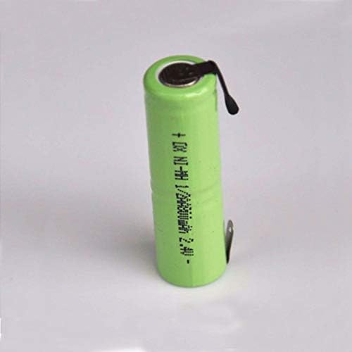 Compatible for 5PCS 2.4V 1/2AA ni-mh Rechargeable Battery 800mah 1/2 AA nimh Cell with Welding tabs for Electric Shaver Razor Toothbrush