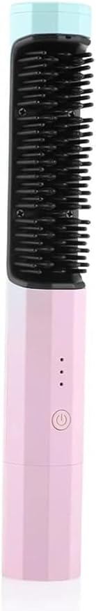 WJREGG 2 in 1 Hair Straightener Brush Professional Hot Comb Straightener for Wigs Hair Curler Straightener Comb Styling Tools