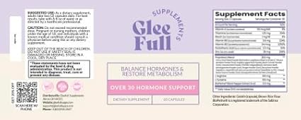GleeFull Over 30 Hormone Support - Menopause Supplements for Women - Hormone Support for Women