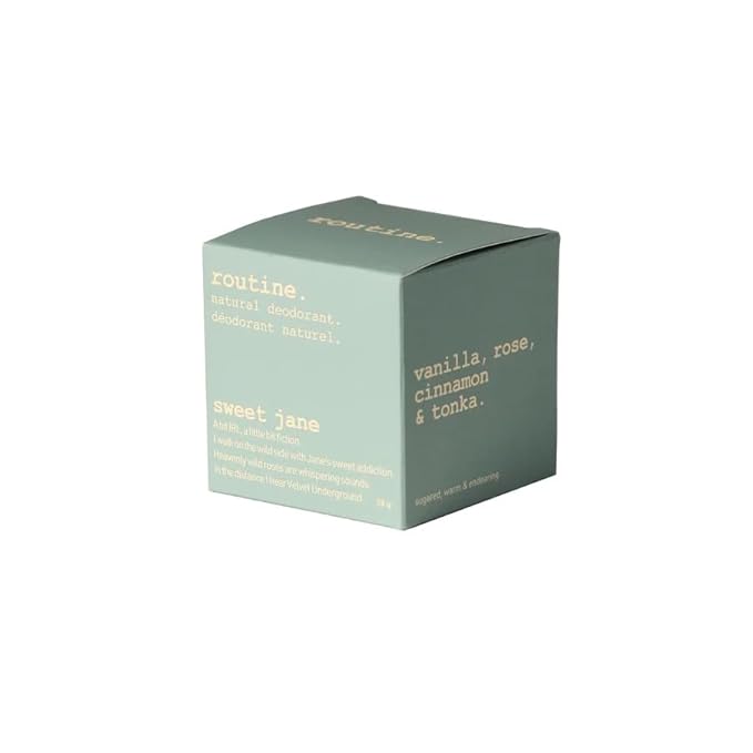 Routine. Natural Deodorant (2 Fluid Oz.) Sweet Jane | Aluminum Free Natural Deodorant for Women &amp Men | Vanilla Rose Cinnamon &amp Tonka (Cream Jar Formula)