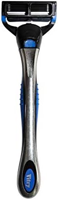 Vitry 5 Blade Men's Razor Blue 5 Blades Swivel Head Lubricating Strip with Aloe Vera