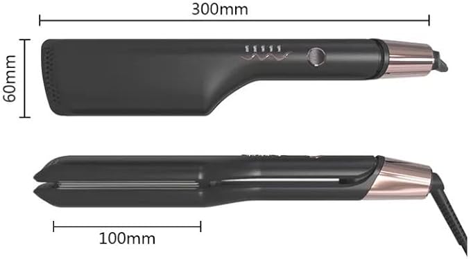 AIKO Pro Double Barrel Ceramic Hair Waver Beach Wave Egg Roll Curling Iron 2 Embedded Ceramic Barrels Styling Tool (Black Rose Gold)