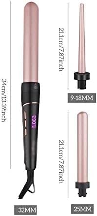 3 in 1 Ceramic Hair Curler Care Styling Curling Wand Interchangeable 3 Parts Clip Hair Iron Curler 9-32mm Curling Iron
