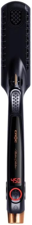 Croc Masters Black Titanium Flat Iron 1.5 Digital Temperature Control Dual Voltage Anti-Static Plates