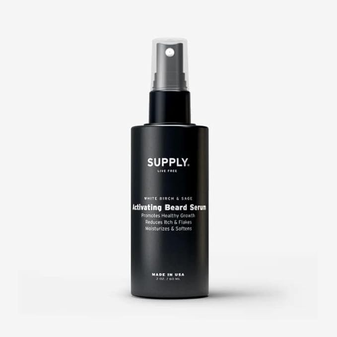 Supply Activating Beard Serum – Plant-Based Ingredients with Biotin &amp Red Clover Extract to Promote Beard Growth Revive Follicles &amp Support a Fuller Thicker Beard – 2.0oz