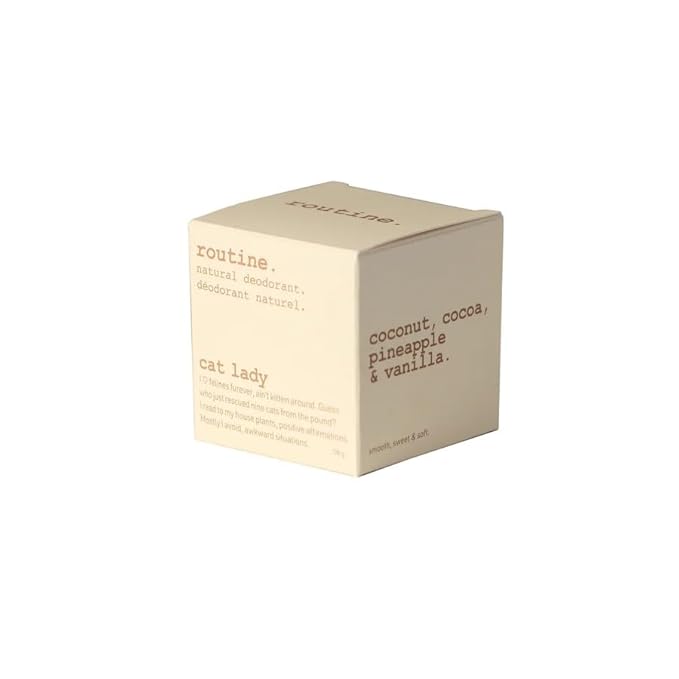 Routine. Natural and Aluminum Free Deodorant (2 Fluid Oz.) for Women and Men | Cat Lady | Coconut Cocoa Pineapple and Vanilla (Cream Jar Formula)