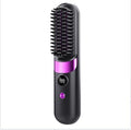 Rechargeable Ceramic Heated Hair Straightener Brush - 4 Temperature Settings Fast Straightening Frizz-Free Wireless Styling for Smooth &amp Shiny Hair