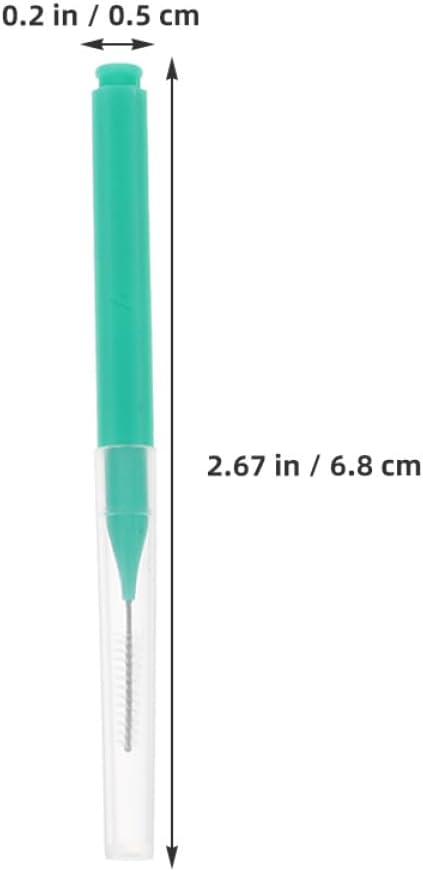 200pcs Interdental Brushes Flossing Tool for Braces Cleaning Portable Oral Toothpick Cleaner Green for Travel and Orthodontic Care