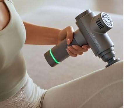 Hyperice Hypervolt 2 Grey - Featuring Quiet Glide Technology - Handheld Percussion Massage Gun | 3 Speeds 5 Interchangeable Heads | Helps Relieve Sore Muscles and Stiffness