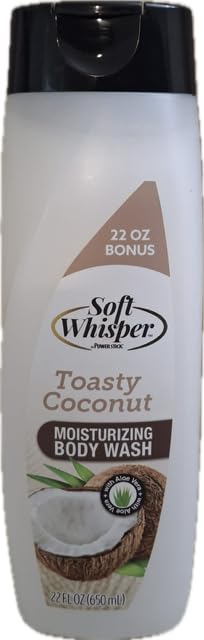 Soft Whisper- Toasty Coconut~ Moisturizing Body Wash with aloe vera - 2 Pk total 44 FL OZ