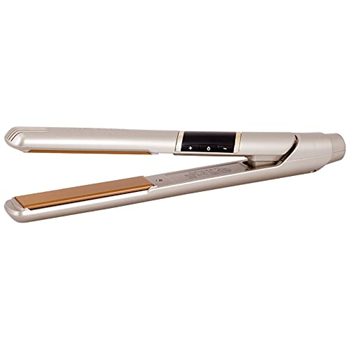 Cricket Ultra Smooth Professional Flat Iron Hair Straightener - Ceramic Plates Infused Hair Iron with Argan Oil &amp Keratin Protein - High Power Fast Heat Up to 450°F - Automatic Shut-Off - Champagn