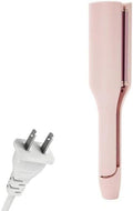 Curling Iron Hair Crimper Waver Beach Waves Curling Wand Ionic Deep Waver Hair Curler Tool with Ceramic 3 Barrel for Women Dual Voltage Anti-Scald Easy to Use Pink 1.25 Inch