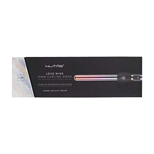 NuMe Love Wins Curling Wand Titanium Barrel Far Infrared Heat Technology Negative Ion Conditioning Technology Includes Heat-resistant Styling Glove