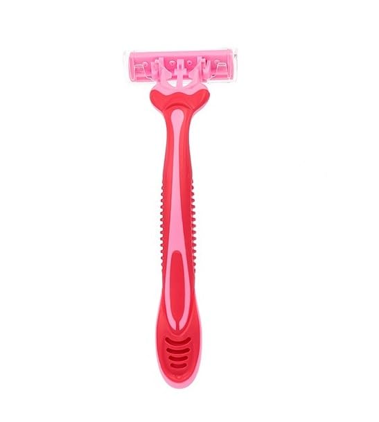 30 Count Women's Disposable Razors Triple Shaving Razor Blade (Pink/Red)