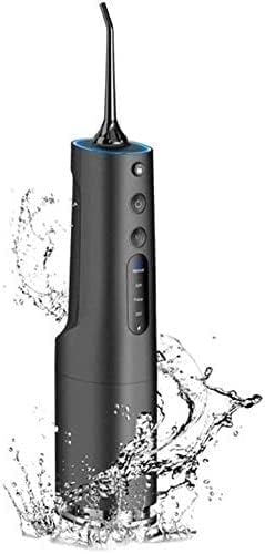 Water Flosser Cordless Teeth Cleaner Dental Oral Irrigator Power Dental Flossers IPX7 Waterproof Teeth Cleaner with 4 Cleaning Modes Detachable Water Tank for Home Travel (Black)