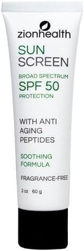 Adama Minerals Zion Health Sun Screen Broad Spectrum SPF 50 Protection 2 oz Tube