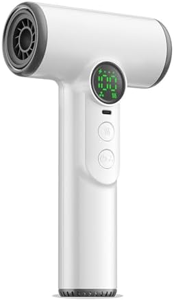 Cordless Hair Dryer USB Rechargeable Portable Hair Dryer with 3 Adjustable Gears Digital Display Screen Haircare Nozzle for Home School 200W