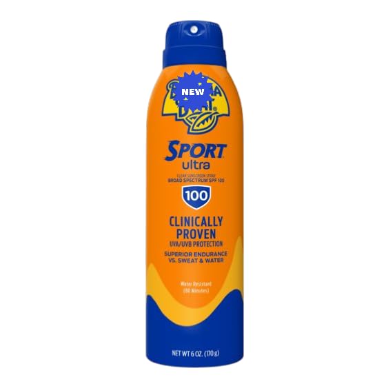 Bananas-Boat Sport Sunscreen Spray SPF 100 Clear Continuous Sunblock Mist for Adults Water &amp Sweat Resistant UV Protection Lightweight Non-Greasy Formula 6 oz