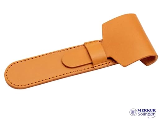 MERKUR 5001 Brown Leather Razor Case Vegetable-Tanned Cowhide Precision Fit for MERKUR Safety Razors 23C 25C 24C &amp 22C Protective Travel Sleeve Germany Craftsmanship