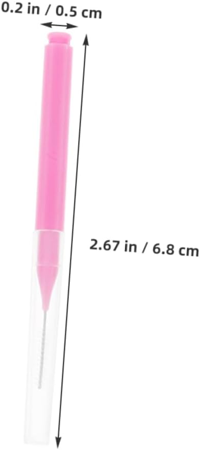 200pcs Braces Brush Small Interdental Brush Between Tooth Flossing Pick Toothpick Cleaners Oral Flosser Oral Cleaning Supplies for Travel Home Pink
