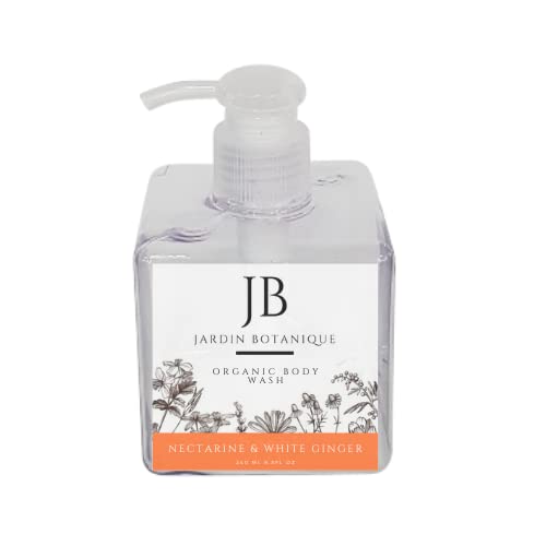 Nectarine &amp White Ginger Organic Body Wash &amp Body Crème Set (8 Oz Body Wash &amp Crème Bottles)