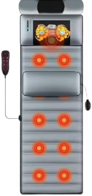 Full Body Electric Massage Mat with Heat Vibration Pad Cushion Back Massager with Neck Pillow 10 Motors 3 Timers Anti-Slip