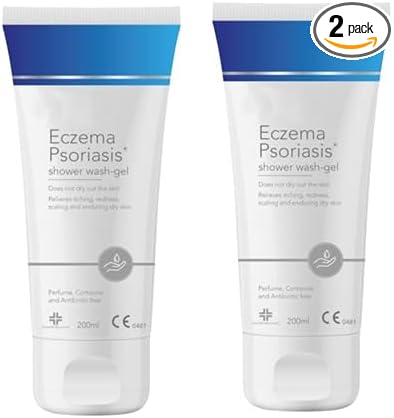Eczema &amp Psoriasis Shower Gel Defense Cleansing &amp Purifying for Itchy Skin Relief Rashes Acne Jock Itch Ringworm Soothes Eczema &amp Psoriasis Dry &amp Sensitive Skin (6.7 fl oz 2-Pac