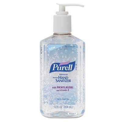 PURELL Advanced Hand Sanitizer Refreshing Gel Clean Scent 12 fl oz Pump Bottle (Pack of 12) - 3659-12