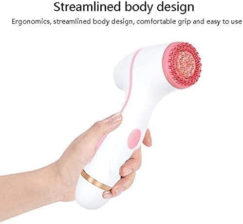 Facial Cleansing Brush Rechargeable Exfoliating Face Brush IPX 7 Waterproof Electric Face Brush with Heads and Facial Massaging(Blue)