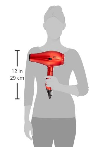 CHI 1400 Series Foldable Compact Hair Dryer Red 16 Oz (Pack of 3)
