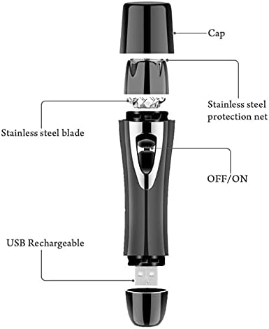 Eyebrow Trimmer Long Nose Hair TrimmerNose Hair Trimmer Razor Clipper Kit Combo Gun Face Nose Facial Eyebrow Hair Beard Trimmer (Color : White)
