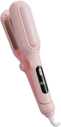 Hair Crimper- Beach Wave Hair Waver with Anti-Scald &amp Negative Ion Technology Ceramic Barrel for Tangle-Free Waves on All Hair Types Pink