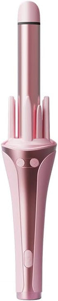 Rotating Curling Iron1 Inch Automatic Hair Curler for Beach WavesAutomatic Curling Iron and Hair Straightener 2 in 1Curling Wand with Dual VoltageAnti-ScaldPink