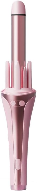 Rotating Curling Iron1 Inch Automatic Hair Curler for Beach WavesAutomatic Curling Iron and Hair Straightener 2 in 1Curling Wand with Dual VoltageAnti-ScaldPink