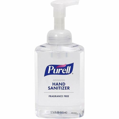 PURELL Hand Sanitizer Foam 1.09 lb Pump Bottle Dispenser Kill Germs Hand Skin Clear Quick Drying Fragrance free 1 Each
