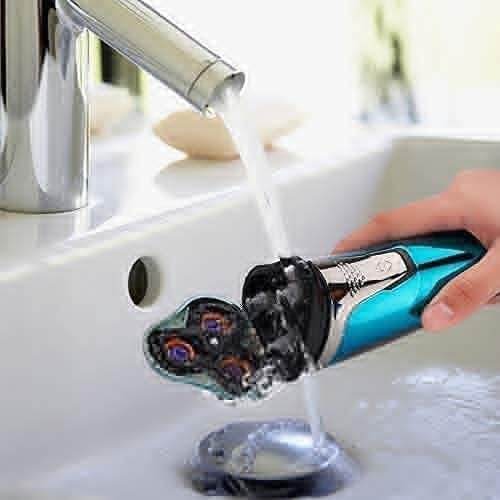 Men's Electric Shaver - Cordless Rechargeable 3D Rotary Shaver Razor for Men with Pop-up Sideburn Trimmer Wet and DryEasy to Operate and Store