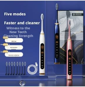 Magnetic Levitation Sonic Adult Electric Toothbrush USB Charging Fully Automatic Vibrating Soft Bristled Toothbrush Provide 5 Cleaning Modes 3 Intensities 4 Soft Brush Heads. (Dark Green)