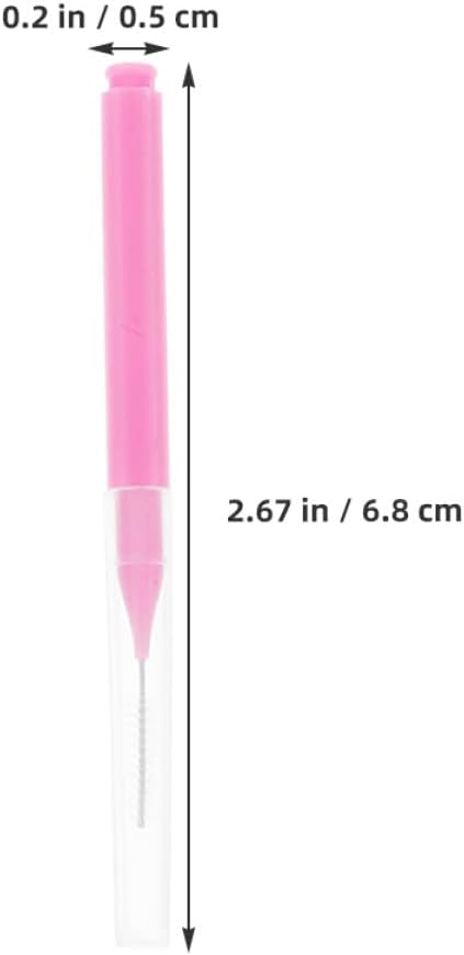 Yardwe 200pcs Interdental Cleaning Brushes Small Tooth Flossing Tools for Braces Oral Hygiene Pink Portable Dental Picks for Home and Travel