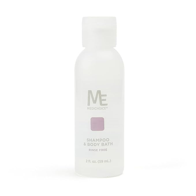 MediChoice No-Rinse Shampoo and Body Wash - Formula for Hair and Skin Rinse Free and Easy to Use Perfect for Travel 2 oz. PC9020 Case 144