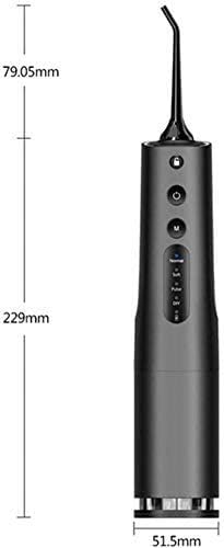 Water Flosser Cordless Teeth Cleaner Dental Oral Irrigator Power Dental Flossers IPX7 Waterproof Teeth Cleaner with 4 Cleaning Modes Detachable Water Tank(Black)