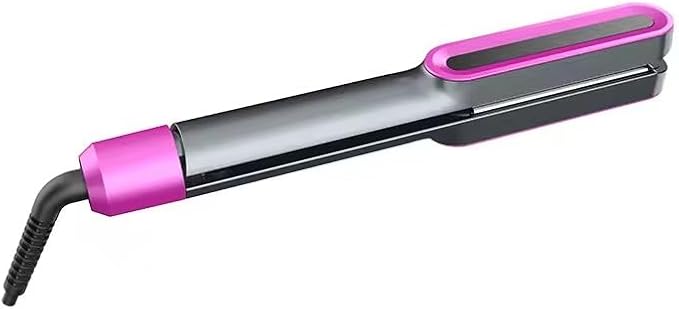 2 in 1 Hair Straightener and Curler Iron Professional Flat Iron with PTC Heating 360° Rotating Cord LED Temperature Display 5 Heat Settings up to 450°F Pink and Gray
