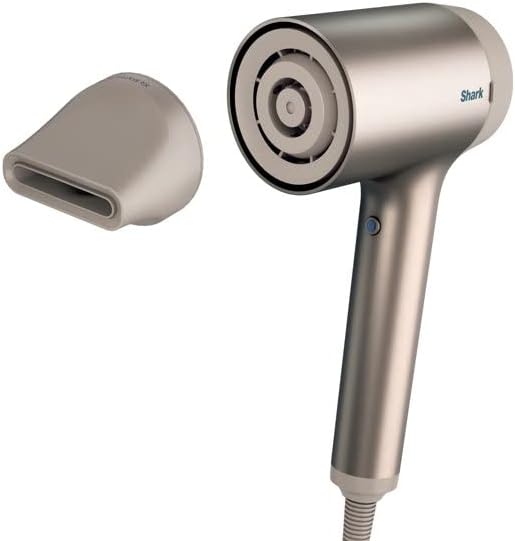 Shark HyperAIR Fast-Drying Hair Blow Dryer with IQ Styling Concentrator Attachment Auto Presets for Straight Wavy and Curly Hair No Heat Damage Ionic Less Frizz More Shine (HD101) (Renewed)