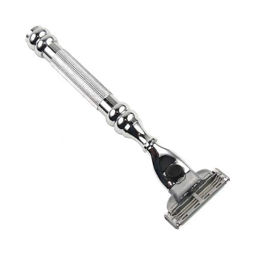 Parker 43M All-Metal RazorGillette® Mach 3 Compatible Razorr – Accepts All Gillette® Mach 3 Trriple Blade Cartridge Refills – Deluxe Brass-Frame 1 Refill Cartridge Included (CHROME)