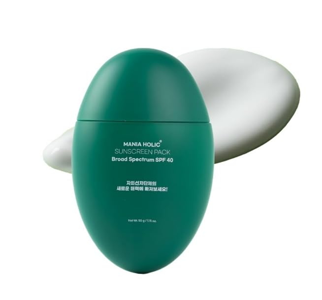 MANIA HOLIC Korean Sunscreen for Face SPF 40 No White Cast Lightweight &amp Matte Finish Makeup Primer Non-Greasy Formula Broad Spectrum UV Protection Pore-Friendly Korean Skincare1.76 fl oz
