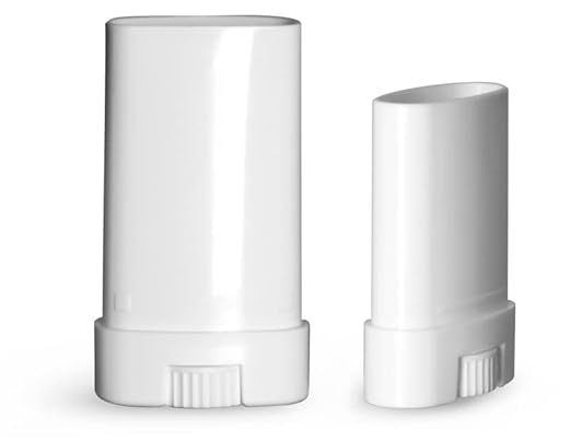 0.50 oz Plastic Tubes White Polypropylene Oval Deodorant Tubes (Bulk) Caps Not Included