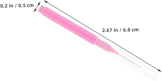 200pcs Braces Brush Small Interdental Brush Between Tooth Flossing Pick Toothpick Cleaners Oral Flosser Oral Cleaning Supplies for Travel Home Pink